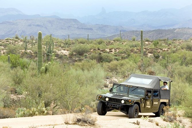 Scottsdale & Phoenix Desert H1 Hummer Tour - Entering the off-road trails: river beds, sandy washes, and real jolts